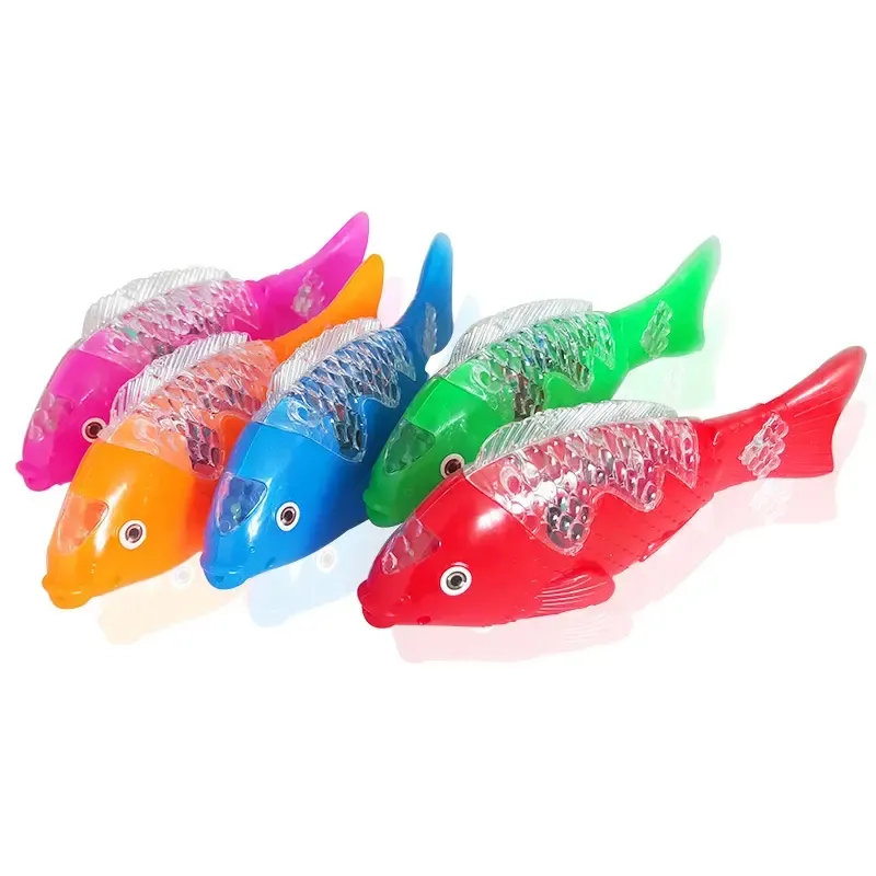 Elektrischer Schaukel fisch Neuer elektrischer Plastiks pielzeug fisch mit LED-Licht und Musik Batterie betriebenes blinkendes Spielzeug BO Fischs pielzeug für Kinder