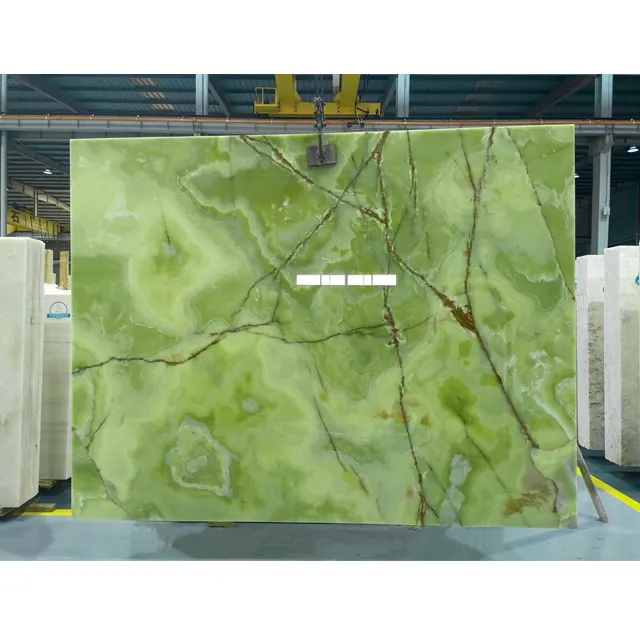 Beautiful Luxury marble green jade polished natural nice jade slabs green onyx for background wall decor for sale