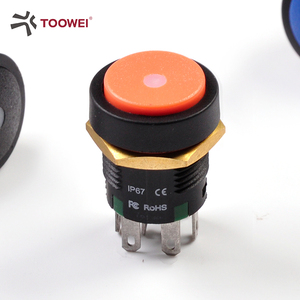 Interruttore a pulsante da 16mm IP67 DPDT 8pin interruttore a pulsante illuminato - Product Image 2