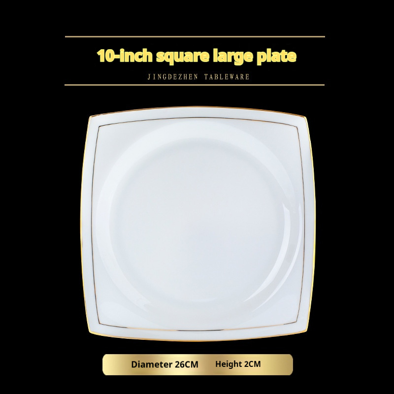 Assiette plate carrée blanche - 25 cm