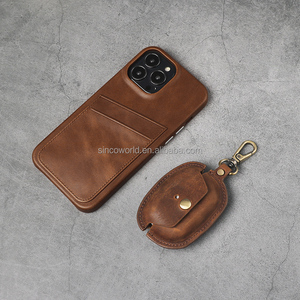 Grs Crazy Horse Leather <strong>Cusum</strong> Earbuds Headphone case Cover for case airpod