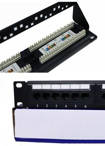 Cat 5e网络接线板非屏蔽Cat5网络电缆管理器1u 19英寸机架安装24端口光纤接线板 - Product Image 3