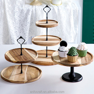 3 Tier gỗ <span class=keywords><strong>cupcake</strong></span> đứng, lớn Acacia bánh hiển thị đứng bằng gỗ tầng món tráng miệng đứng, mộc mạc <span class=keywords><strong>cupcake</strong></span> tháp cho đám cưới - Product Image 1