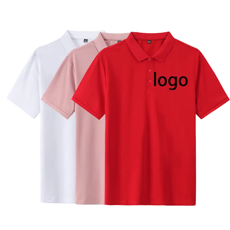 Camiseta polo de manga curta com logotipo personalizado, camiseta polo casual slim fit 190gsm de algodão/poliéster, camiseta polo personalizada para homens, mais vendida