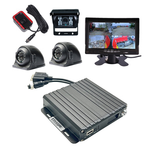 4CH 4G GPS 1080PAHDモバイルカーDVRシステム7インチVGAモニター4 IRナイトビジョン防水カメラビデオレコーダーIPSTFTスクリーン - Product Image 1