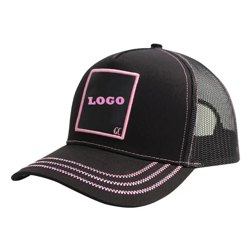 HN0001 yeni gelenler moda nakış örgü köpük beyzbol şapkası özel Logo ile kamyon şoförü şapkaları şapka