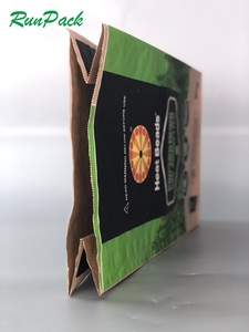 Bolsa de papel Kraft personalizada de alta calidad para embalaje de polvo de grano de harina Fondo plano con diseño en capas Producto de impresión de embalaje
