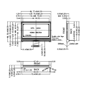 COG + FPC 128x64 puntos ST7565R Módulo de pantalla LCD gráfico monocromático - Product Image 5