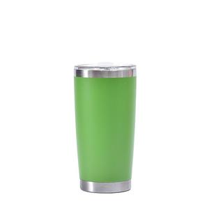 热卖不锈钢带盖玻璃杯双壁真空保温咖啡杯20盎司粉末涂层热饮和冷饮杯