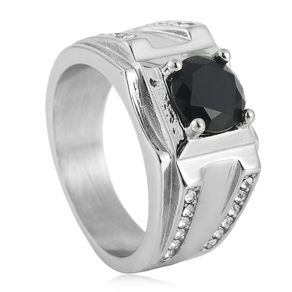 Silver Black Stone