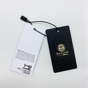 סיטונאי 0.5mm עבה קרטון נייר מותאם אישית שם מודפס חור אגרוף לתלות תג בולט לוגו בגדים לתלות תג עם מחרוזת