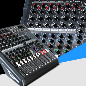 Controlador de DJ profesional B8 de 10 canales Mezclador de audio USB alimentado con efecto de reverberación 99 y consola de interfaz de audio - Product Image 6