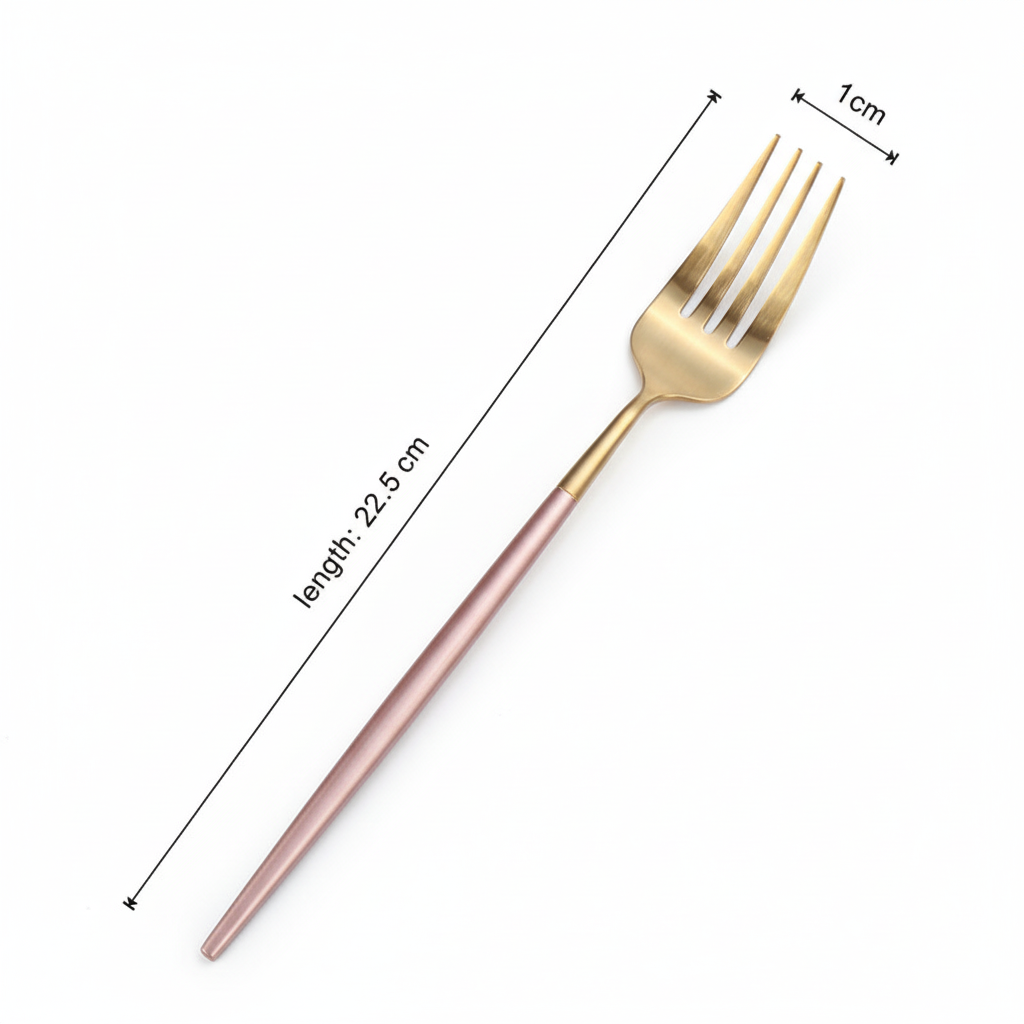 Fourchette de table en or rose