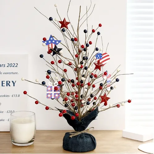 Giorno dell'indipendenza decorazione bandiera americana targa in legno decorazione albero festa decorazione da tavolo