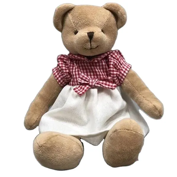 Velluto vestito orsacchiotto amanti farcito peluche di alta qualità 100% cotone san valentino orsacchiotto marrone vendite calde giocattoli orso