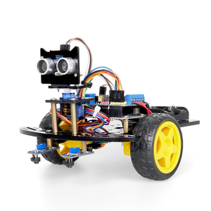 Fabbrica Open Source 2WD Robot DIY Kit di robotica linea di prevenzione degli ostacoli che segue i bambini delle scuole bambini Robot formazione per ArduIDE