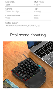 Hot Selling One Hand <strong>Keyboard</strong> Mini Gaming <strong>Keyboard</strong> Wired Backlit Suitable for Phone and <strong>Computer</strong> - Product Image 4