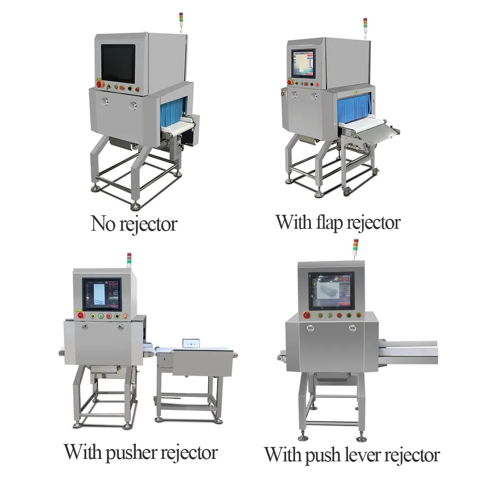 Sistema de inspección industrial de rayos X Cinta transportadora Detector de metales Alarma automática Máquina DE RAYOS X para alimentos