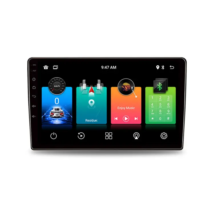 Đài Phát Thanh Xe Hơi Đa Phương Tiện Thông Minh Android 9 Inch Điều Hướng Định Vị GPS Âm Thanh Nổi 2 DIN