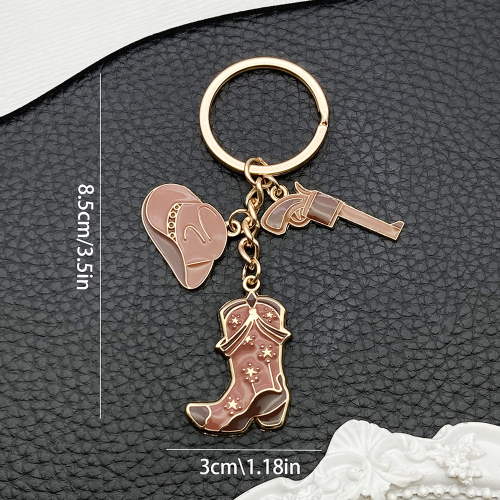 ER804- Oiled Brown Western Cowboy Keychain -11.7g