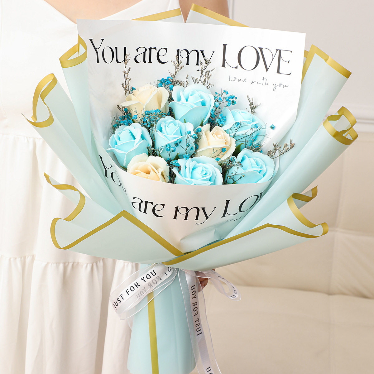 Light blue rose-fresh summer