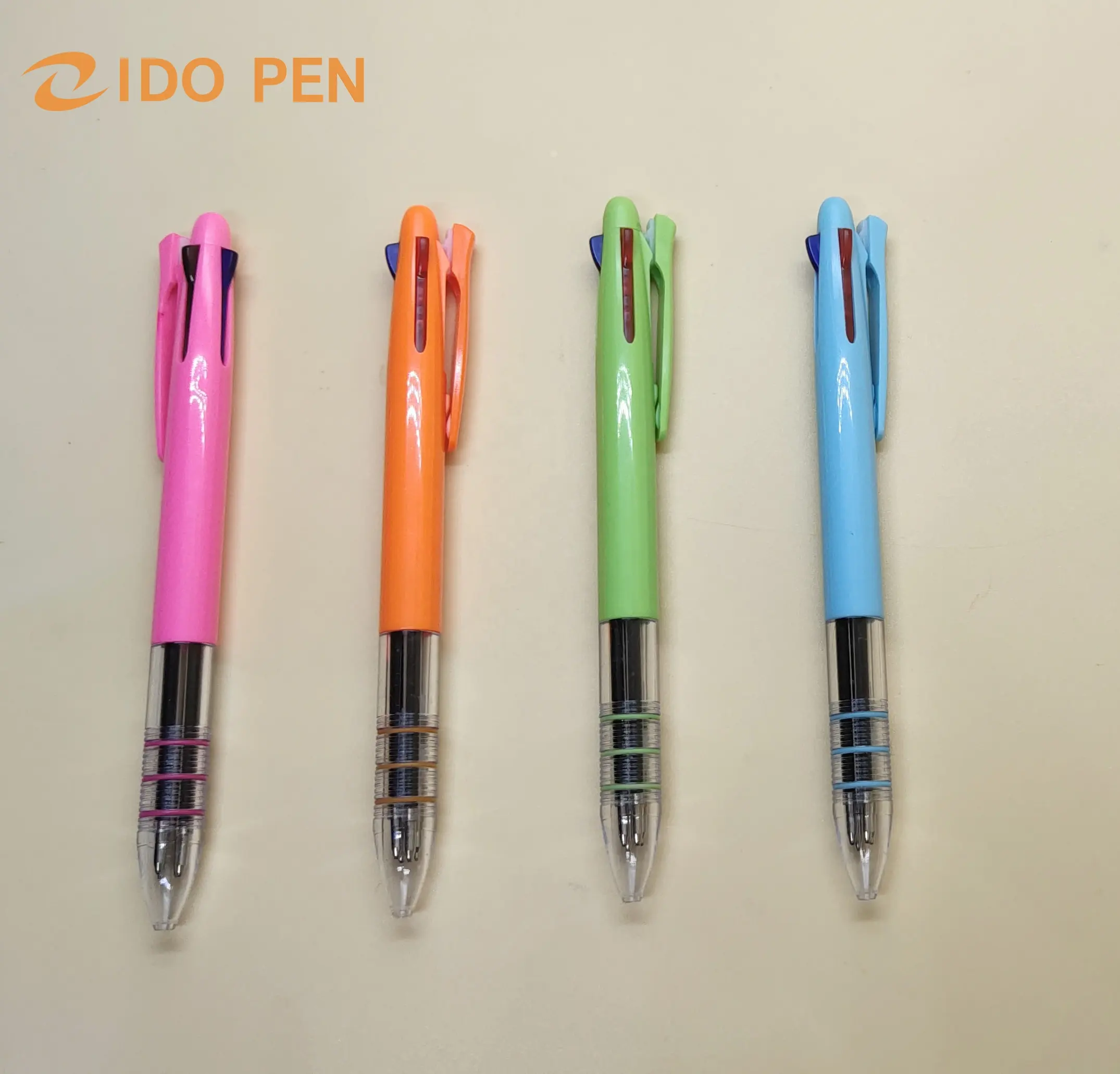 4 en 1 stylo à bille multicolore avec Crayon Mécanique pour la promotion stylo à bille avec logo personnalisé