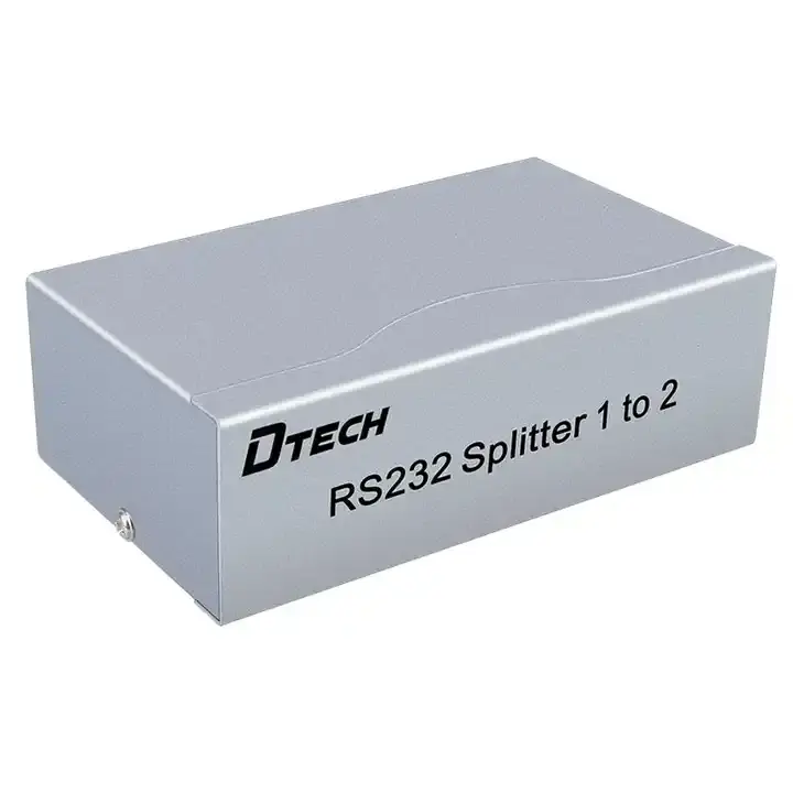 Dtech vỏ kim loại truyền dữ liệu DB9 nữ-nam âm thanh video chuyển đổi quang RS232 Splitter 1x2