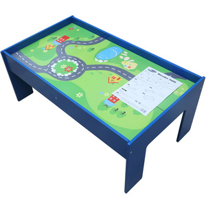Commiki ของเล่นไม้ปริศนาตั้งโต๊ะกล่องเกมรถไฟขนาดเล็ก