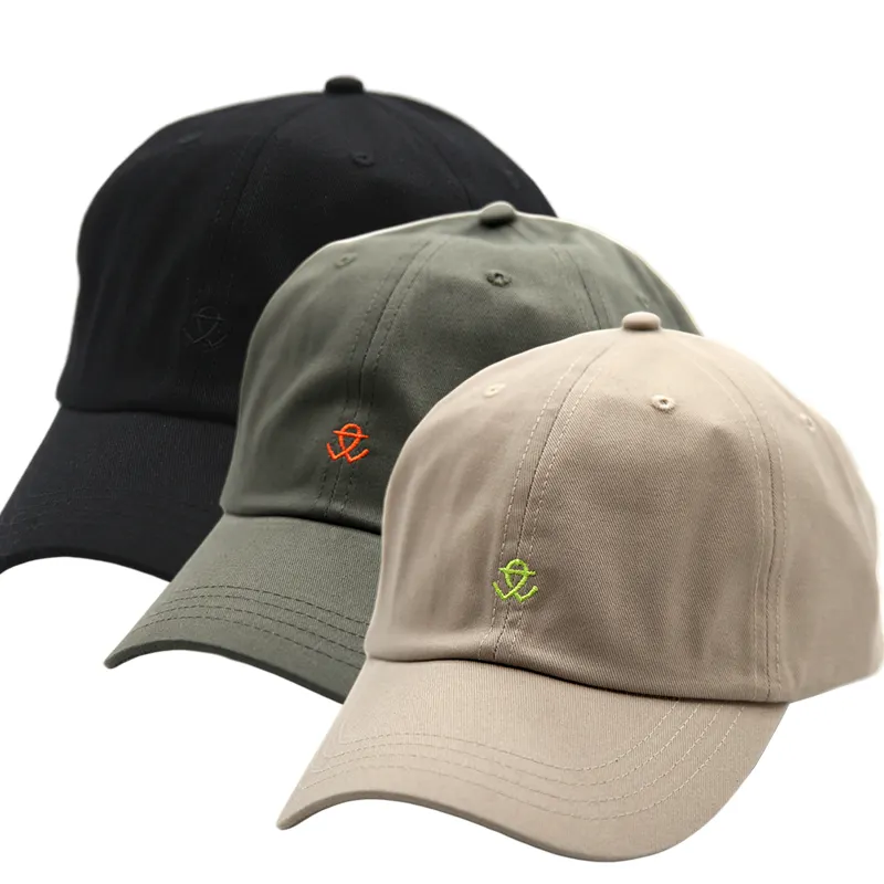 OEM fabricantes de alta calidad para hombre de 6 paneles sin estructura ajustada deporte papá gorra con logotipo bordado personalizado