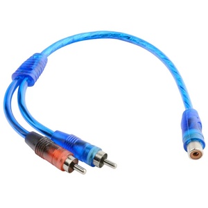 Cable de audio 1/2, 1 RCA hembra a 2 RCA macho, Cable AV, 1 hembra a 2 macho, altavoz de Audio de Línea Corta con cabeza de loto dual - Product Image 4