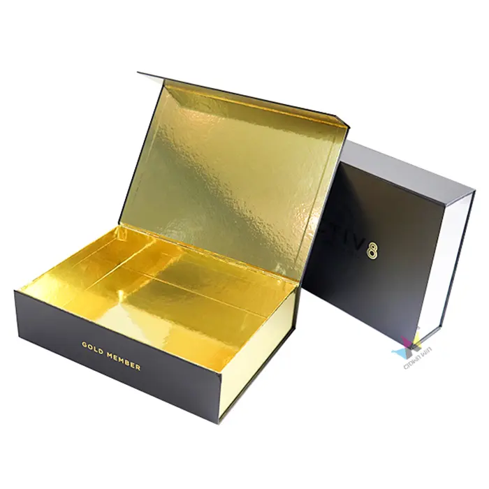 Marchio privato presente pacchetto scatola di cartone confezione di lusso bollo oro caja de regalo cajas scatole magnetiche di carta da imballaggio di lusso
