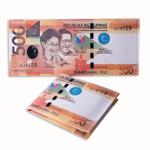 帆布韩国卡钱包，带各国硬币图案设计图案男女钱夹 - Product Image 3