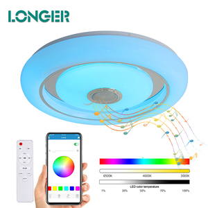 <span class=keywords><strong>Led</strong></span> חכם תקרת אור בית tuya תאורת מוסיקה APP חכם שלט רחוק RGB צבעוני Creative אודיו שינה מנורת לדבר