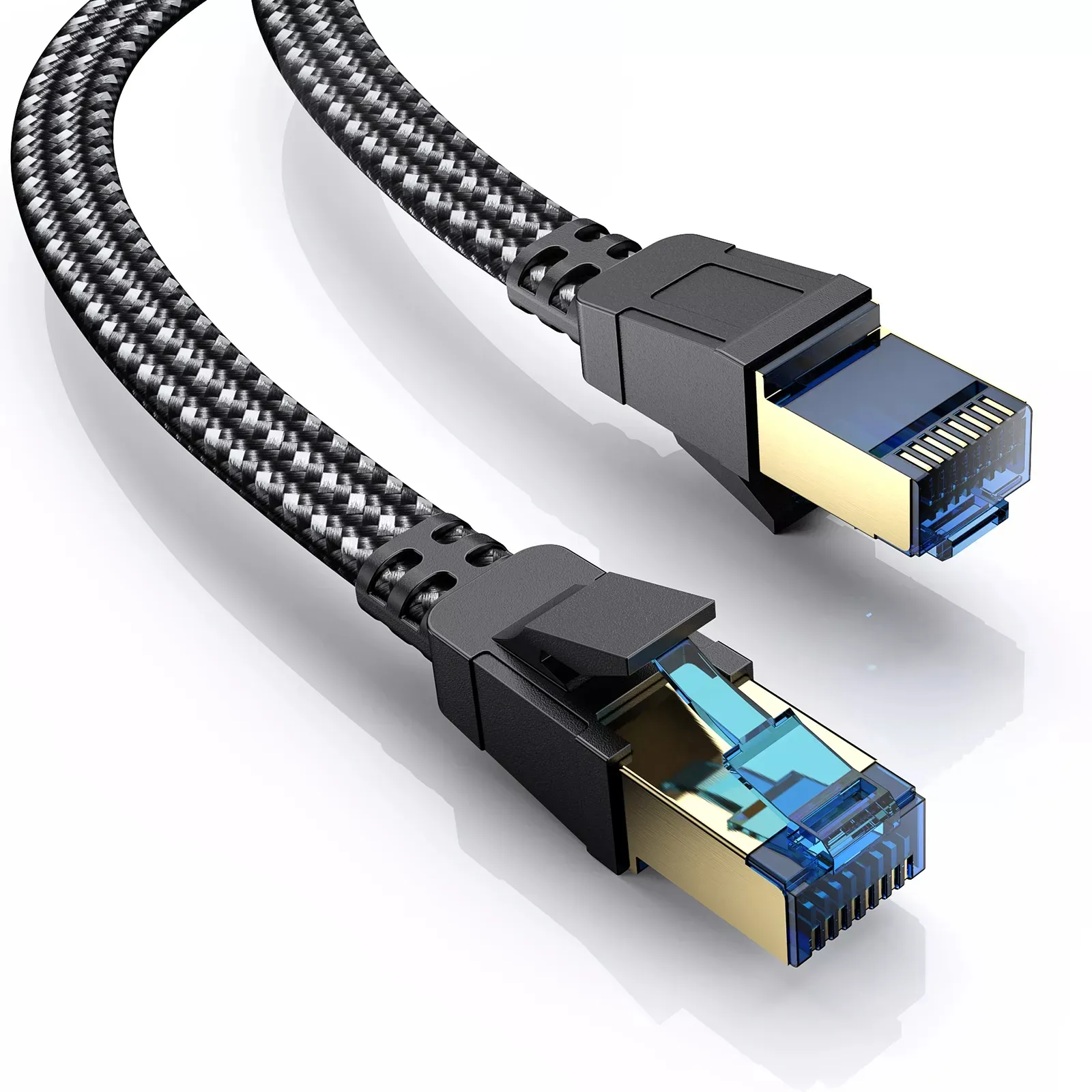 Son Cat8 iletişim kablosu 1.5M 3M 5M 2000Mhz Lan Kabel ile RJ45 konnektör yama kablosu Ethernet kablo
