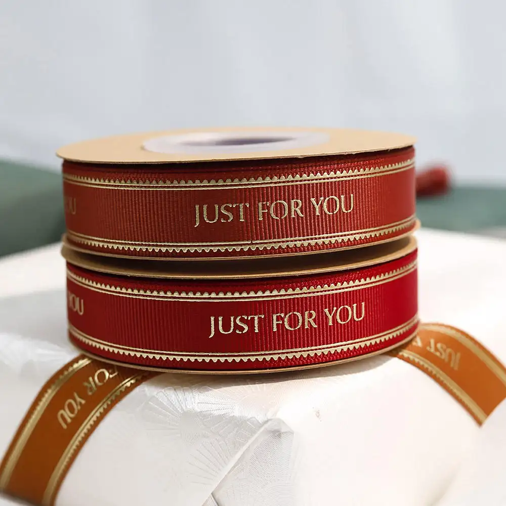 Luxo personalizado impresso gorgorão jóias embalagem bordado ruban presente fitas com logotipo