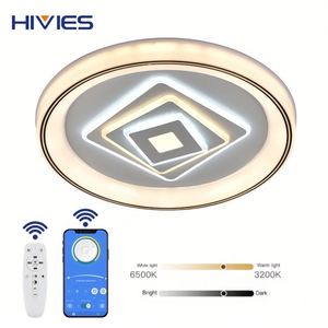 Hivies โคมไฟเพดาน LED 120W, อุปกรณ์อัจฉริยะทันสมัยพร้อมรีโมทควบคุมหรี่แสงได้2.4G - Product Image 3