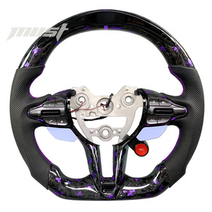 Hyundai <span class=keywords><strong>Elantra</strong></span> N I30N I20N用 2019-<span class=keywords><strong>2025</strong></span>年式 カスタマイズ 鍛造カーボンファイバー 加熱機能付き LEDステアリングホイール 車内アクセサリー - Product Image 1