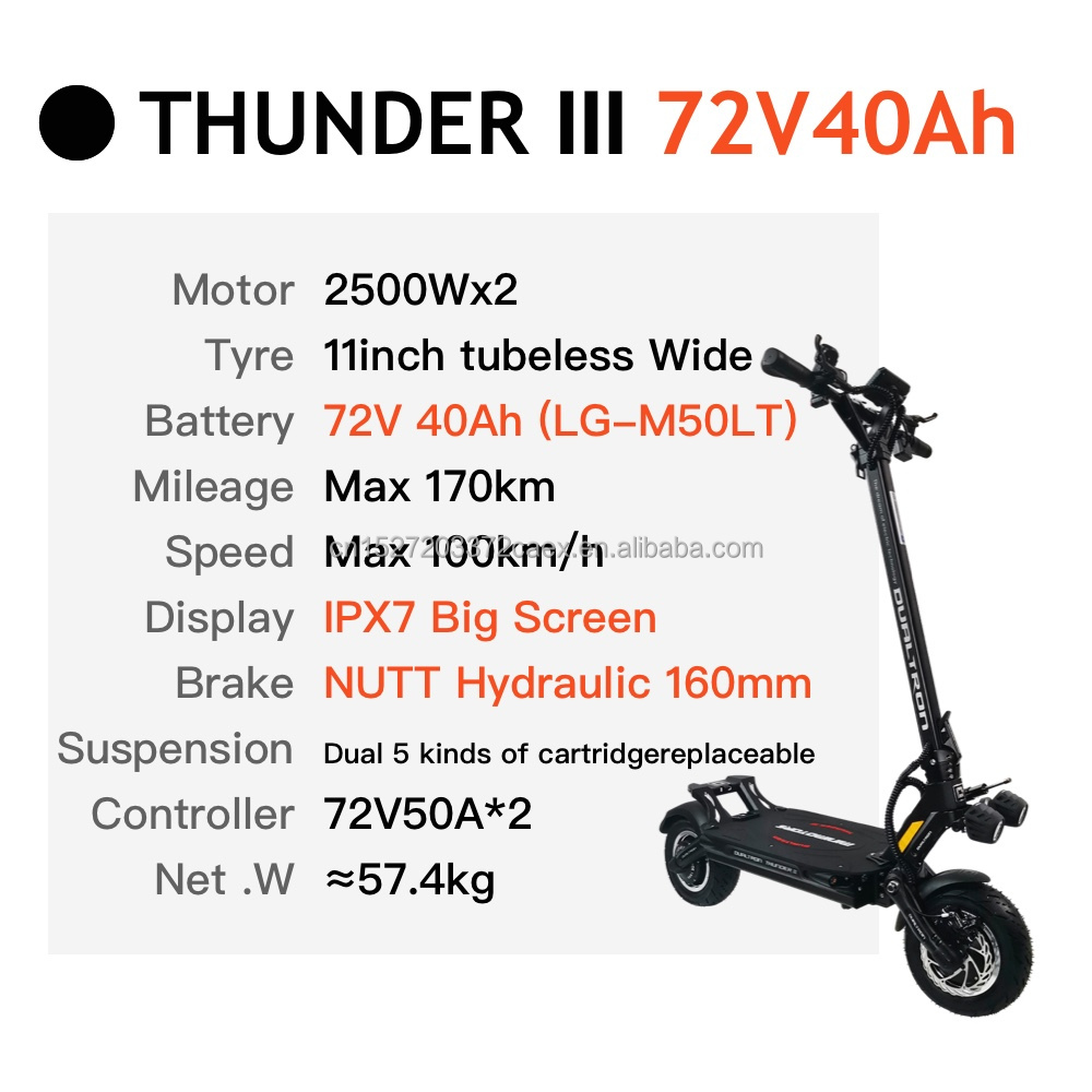 Thunder 3 72V 40AH Samsung Battery BLACK