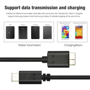 สาย USB ชาร์จคอมพิวเตอร์โทรศัพท์มือถืออุปกรณ์เสริม USB 3.1 C TO Micro B 10 Pin สำหรับฮาร์ดดิสก์ไดรฟ์ - Product Image 5