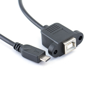 USB 2.0 B dişi soket yazıcı paneli montaj mikro USB 5 pin erkek kablo 30cm - Product Image 2