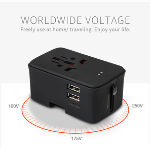 สร้างขึ้นในฟิวส์ความปลอดภัย2พอร์ต USB ทั้งหมดในหนึ่งปลั๊กที่มี5000มิลลิแอมป์ชั่วโมงธนาคารทั่วโลกสากลเดินทางอะแดปเตอร์ - Product Image 4
