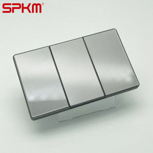 Modern işık duvar anahtarları 120 tipi kristal akrilik paneli gri 16A ev elektrikli anahtar priz ile Led - Product Image 4
