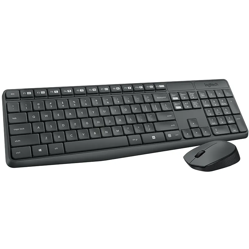 Logitech Durable Simple Full Size MK235 Kombination aus kabelloser Tastatur und Maus