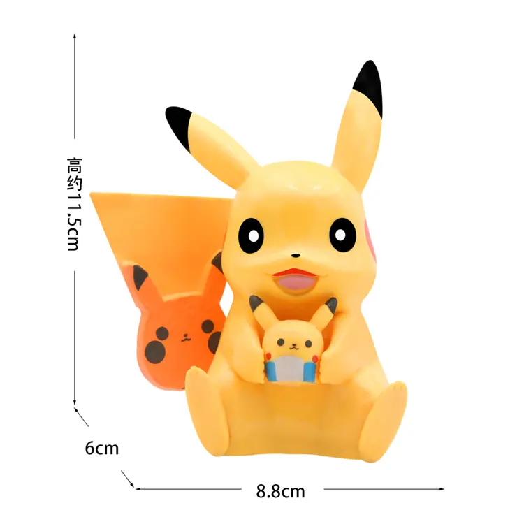 PVC katı yeşil yaprak Pikachu pişirme kek dekorasyon pet bebek yaratıcı karikatür modeli action figure