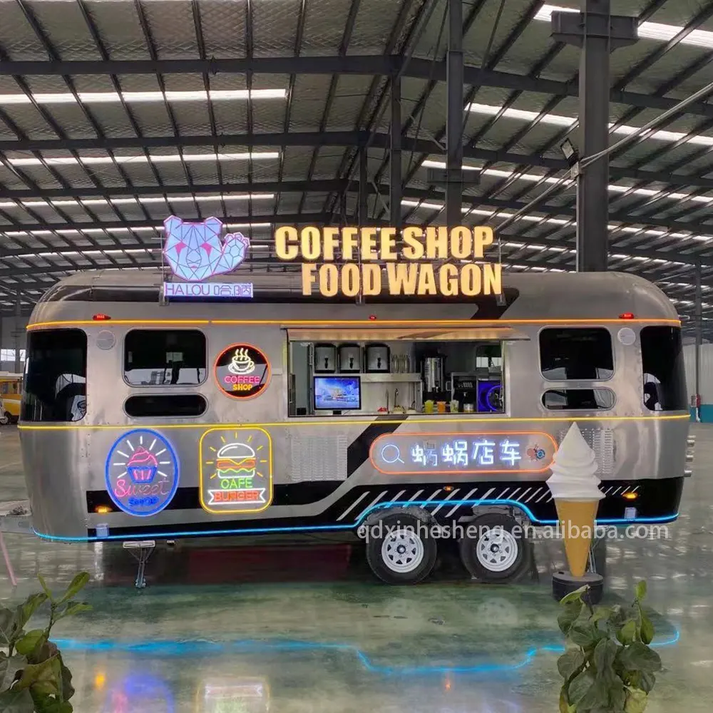 Caminhão de alimentos van/reboque móvel/caminhão de alimentos projetado multifuncional rua vendedor ao ar livre