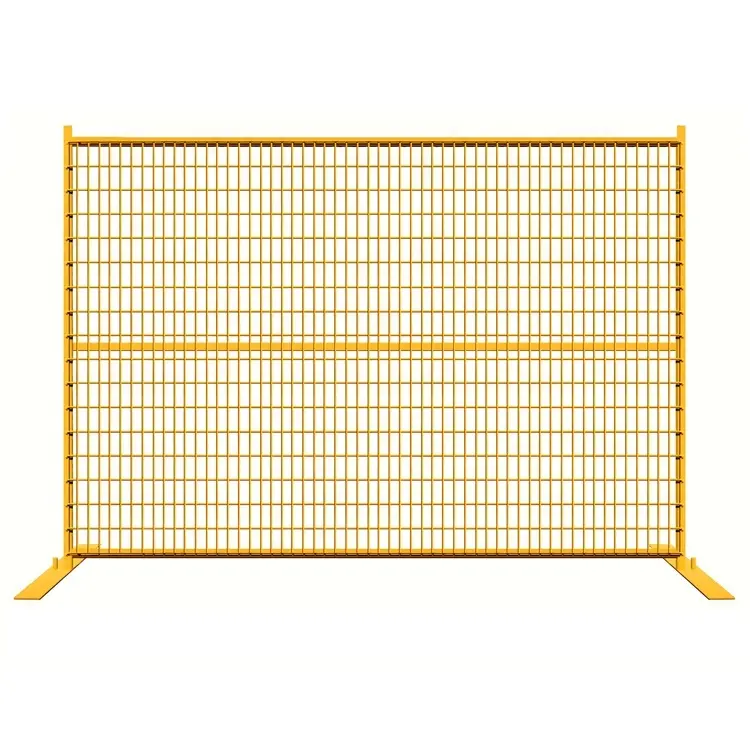 Clôture temporaire jaune Panneaux de clôture temporaire usagés à vendre