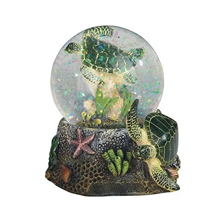 Deniz yaşamı kar küresi deniz kaplumbağası heykeli heykelcik yaz koleksiyon hediye hatıra dekorasyon öğesi