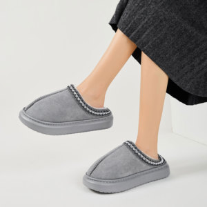 Kış yumuşak Faux süet kabarık kürk ev kapalı sıcak peluş bayanlar kadınlar için erkek ayakkabısı slaytlar terlik - Product Image 2