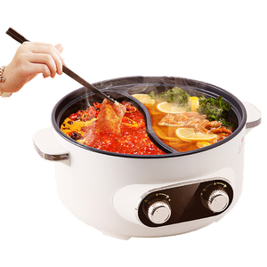 電気調理鍋小型ポータブル電気ミニマルチクッカー大型電気フライパン蓋付き - Product Image 1