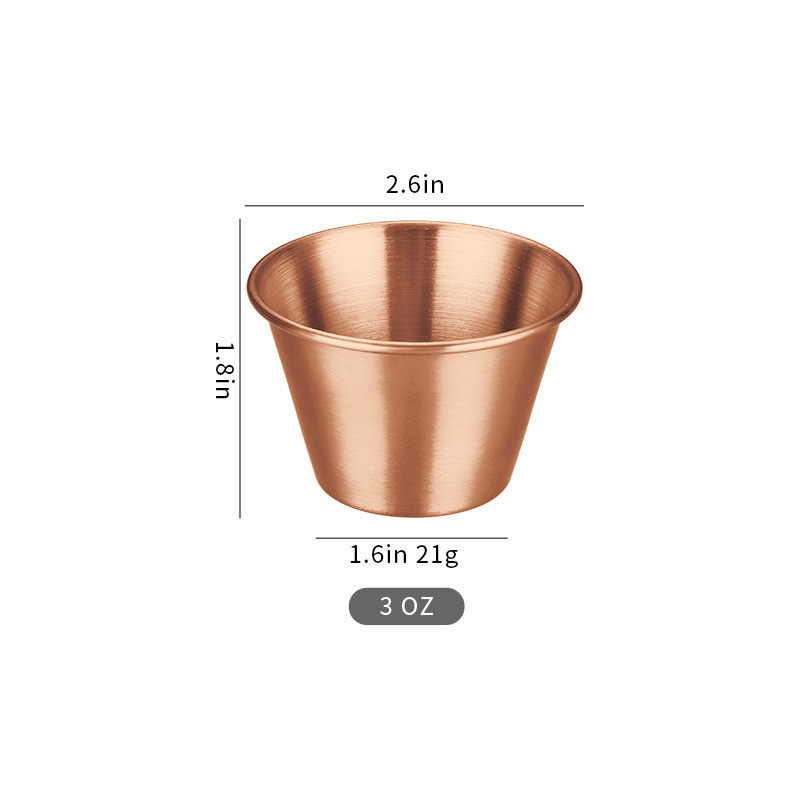 Tasse à sauce 80 ml en or rose
